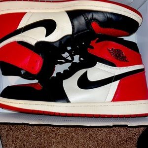Size 13 Jordan 1s red black white